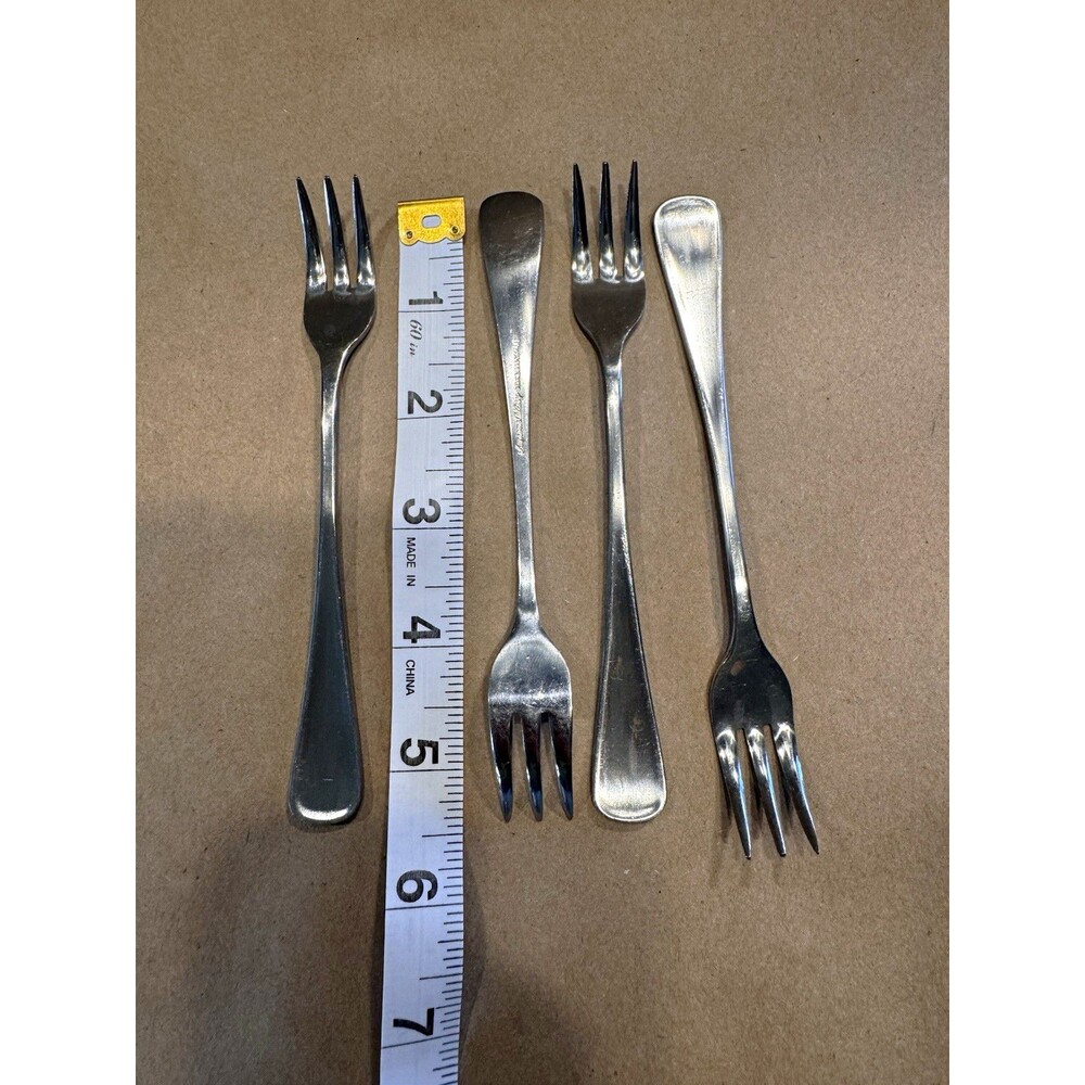 Vintage Stainless Dessert/Pastry Fork - Solid Handle, Modern Reusable, 6 in